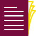 maroon paperwork icon